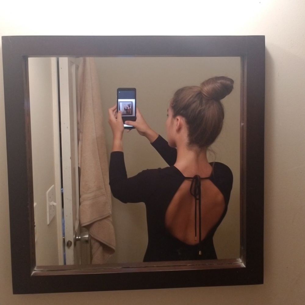 Backless black dress